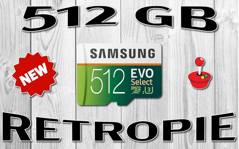 RetroPie 5 Image 512GB Plug and Play MicroSD Card